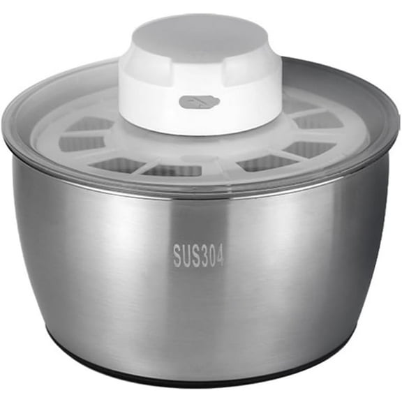 Electric Salad Spinner 5L Lettuce Spinner Stainless Steel Salad Rotator Lettuce Washer Automatic Fruit Washer Vegetable Dryer for Home Kitchen