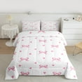 thumbnail image 2 of jejeloiu Cartoon Bow Tie Bedding Comforter Set,Heart Print Twin Comforter Sets,Princess Pink Bow Bedding Set For Teens,Luxury Bedroom Decor Reversible,2pcs, 2 of 8
