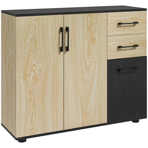 HOMCOM Modern Sideboard Kitchen Storage Cabinet with 2 Drawers and 3 Doors