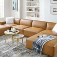 thumbnail image 2 of Modway Restore 6-Piece Faux Leather Sectional Sofa in Tan Finish, 2 of 15