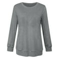 thumbnail image 4 of BLVB Long Sleeve Shirts for Women Casual Soft Lightweight Tops Crewneck Loose Pullover Women Fall Outfits, 4 of 6