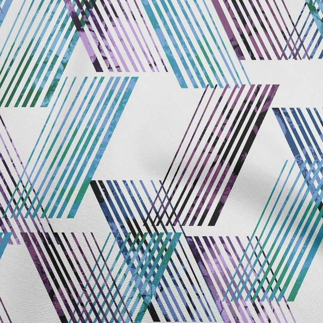 oneOone Viscose Chiffon Light Blue Fabric Geometrical Lines Craft Projects Decor Fabric Printed By The Yard 42 Inch Wide