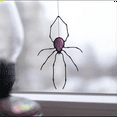 thumbnail image 5 of Spider Stained Glass Halloween Decorations Indoor Glass Halloween Decor HalloweenParty Gift Ornament L, 5 of 7