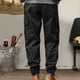 thumbnail image 3 of Pantalones largos de moda para hombre, casuales, de color sólido, con bolsillos y cremallera, cintura elástica, de poliéster., 3 of 5