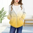 thumbnail image 4 of SGFCWSX Girls Hooded Sweatshirts Kids Full Zip Hoodie Gradient Long Sleeve Sweatshirt Jacket Yellow Size 5 Years, 4 of 8