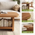 thumbnail image 6 of Tribesigns 47.2" Coffee Table, 2-Tier Coffee Table with Storage, Safe Rounded Corners for Living Room, Bedroom, Brown, 6 of 7