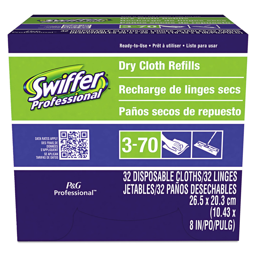 Swiffer 33407 10-5/8 in. x 8 in. Dry Refill Cloths - White (32/Box)