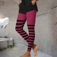 thumbnail image 5 of Abomasnow Womens Striped Printed Leggings High Waist Ankle Length Footless Stretchy Tights S-3XL, 5 of 9