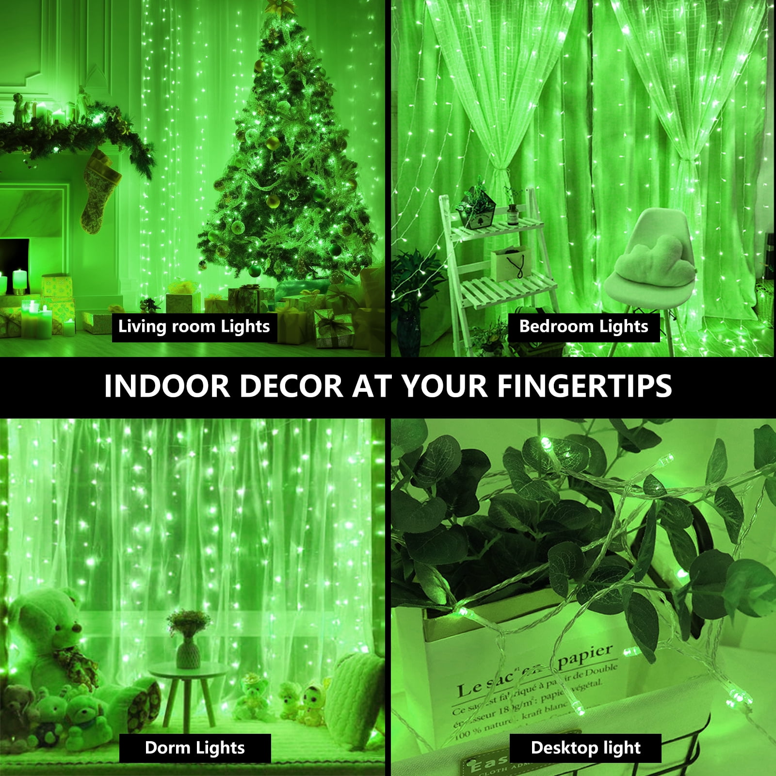 Beatineon Christmas String Lights, 72FT 220LED Indoor Outdoor Lights with 8 Functions & Timer, Connectable Transparent Wire for Holiday Home Decor,Green