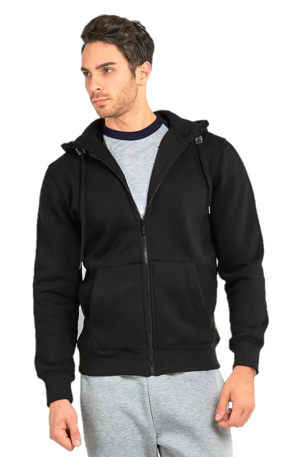 Men's Solid Fleece Full Zip Up Hoodie Jacket Sweatshirt (S, Navy) - Walmart .com
