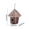 thumbnail image 6 of Rustic Handmade Natural Wood Bird House, Weathered Bark Hanging Nest Box, Decorative Garden Ornament for Wild Birds and Backyard Bird Watching, 6 of 6