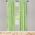 thumbnail image 3 of Ambesonne Lime Green Curtains, Triangles Pyramids, Pair of 28"x63", Pale and Fern Green, 3 of 5