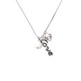 thumbnail image 2 of Delight Jewelry Silvertone Small Crescent Moon - Love and Lock Charm Necklace, 18"+1", 2 of 4