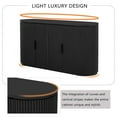 thumbnail image 6 of Black Accent Storage Cabinet, Curved Sideboard Cabinet, Atumon Storage Cabinet with 4 Doors and Adjustable Shelves, Modern Buffet Sideboard, Wood Cabinet Furniture for Entryway Hallway Living Room, 6 of 10