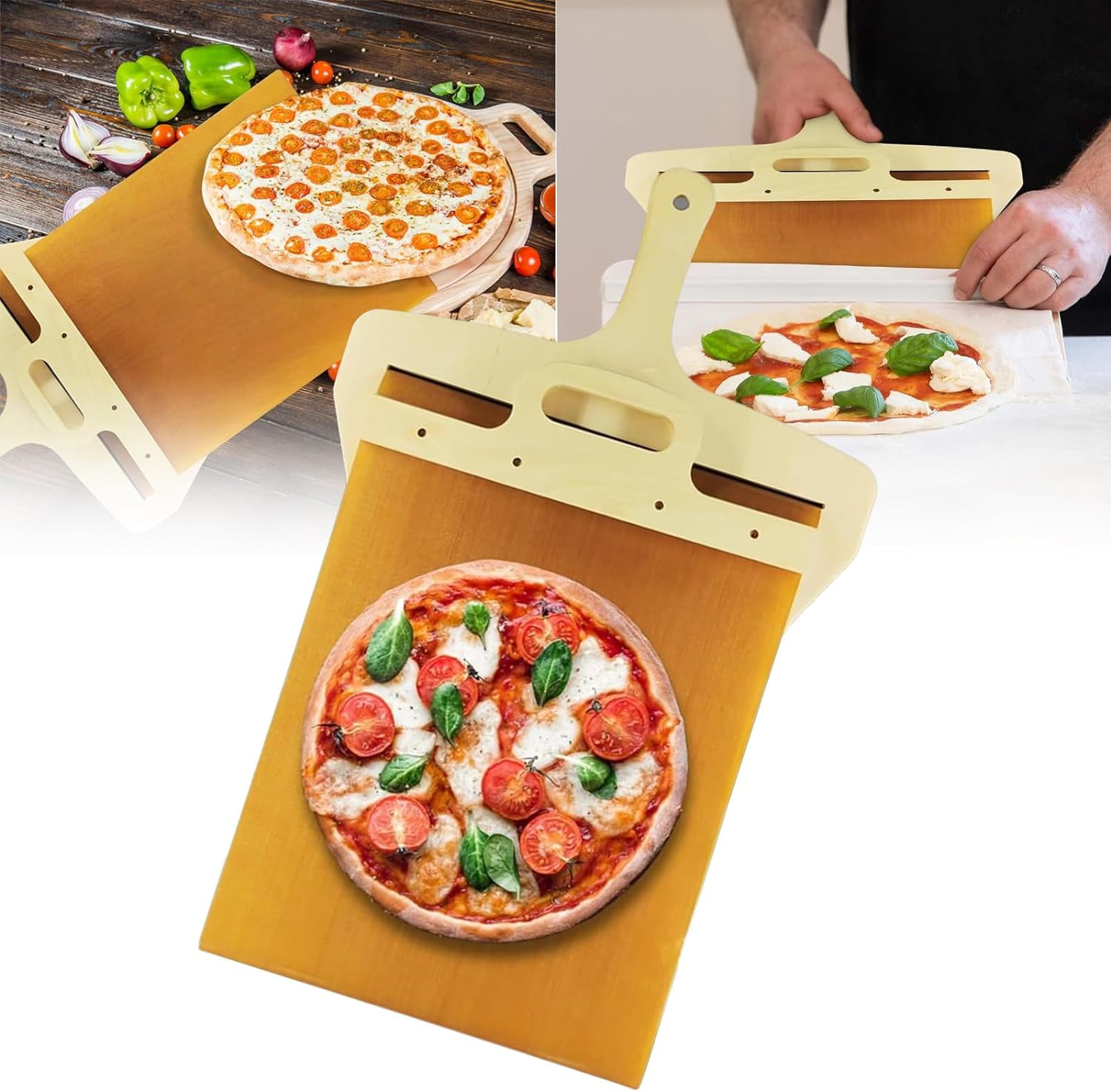 Wooden Sliding Pizza Shovel 52cm Portable Pizza Peel Pizza Spatula Paddle  With Handle Baking Supplies Kitchen Tools Pizza Paddle - AliExpress