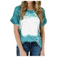 thumbnail image 2 of Inverlee T Shirts Women Crewneck Summer Short Sleeve Tops Plus Size Tie Dye Shirts Soft Work Tunic Blouse Tee Summer Fashion, 2 of 7
