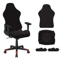 Gaming Chair Covers, Stretchable Office Computer Chair Slipcover with Armrest Covers, Elastic Seat Protector for Office Reclining Racing Game Chair, Black