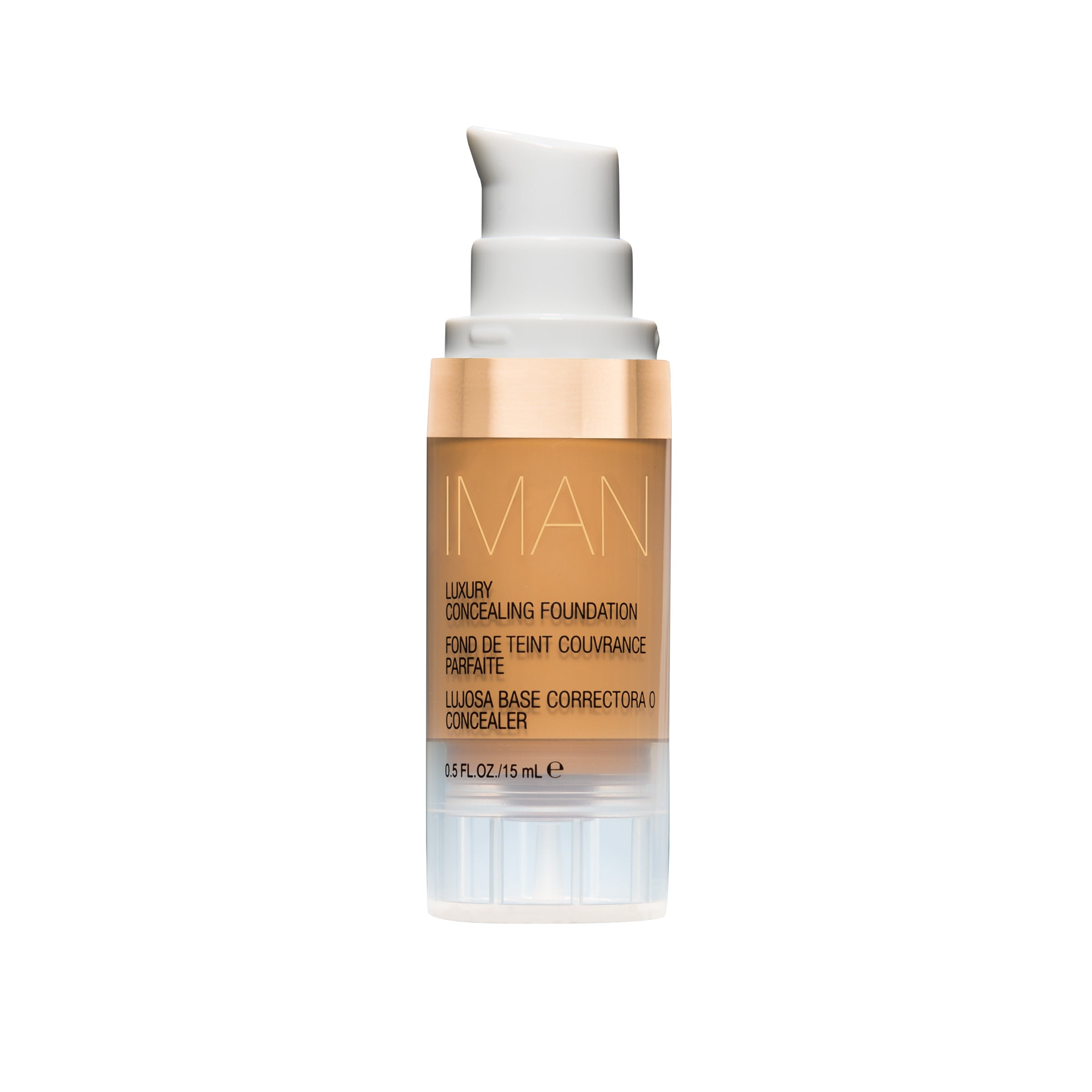 IMAN Cosmetics Luxury Concealing Foundation, Medium Skin, Clay 2, 0.5 Oz