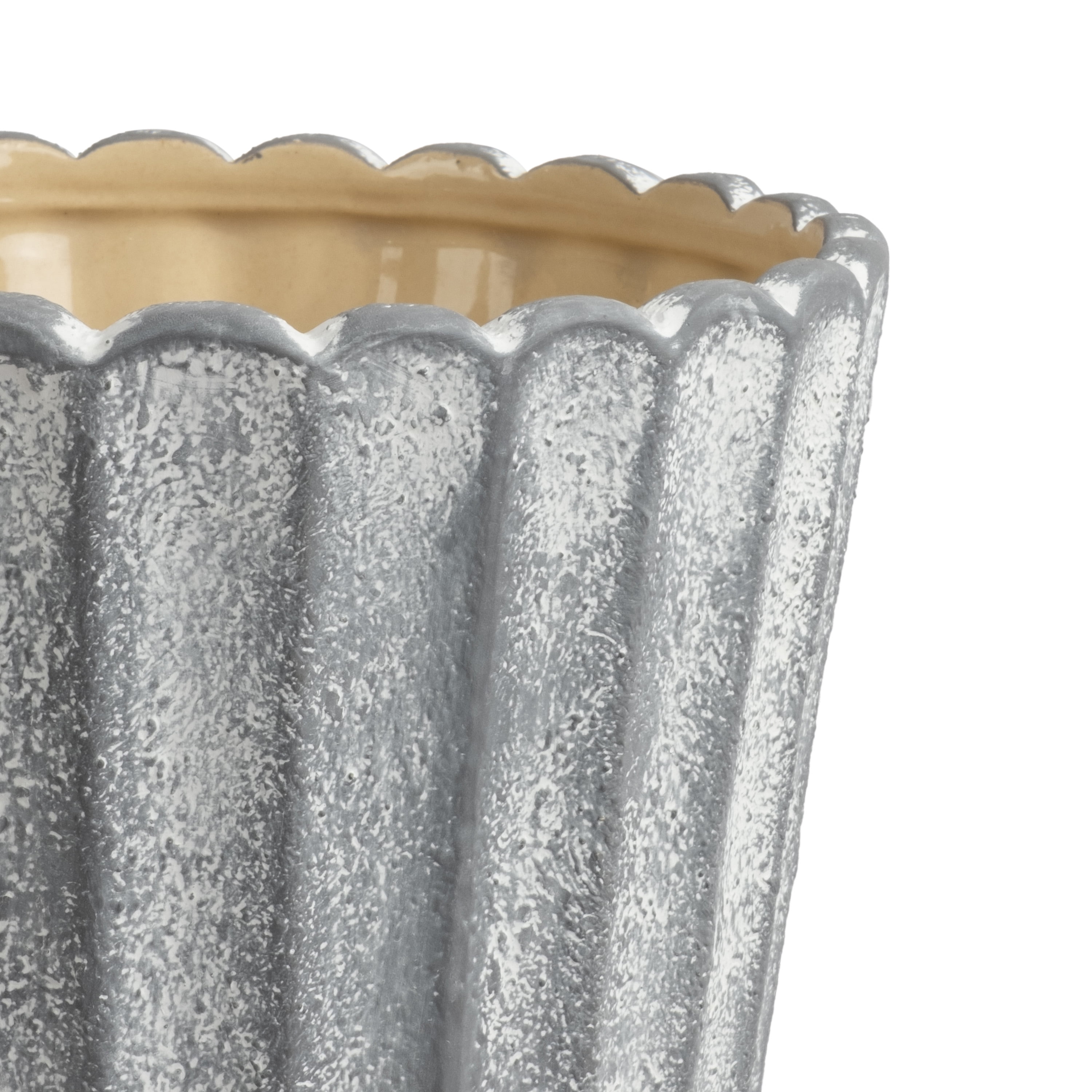 My Texas House 8 inch Shell Gray Ceramic Planter Pot