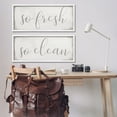 thumbnail image 2 of Stupell Industries Rustic White So Fresh So Clean Typography Painting White Framed Art Print Wall Art, 30 x 13, Set of 2, 2 of 9