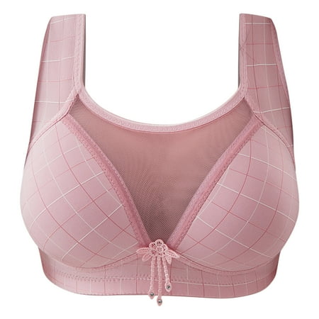 

Follure Ladies casual underwear bra Women s Striped Bra Wire Free Underwear One-Piece Bra Everyday Underwear Pink XXXL