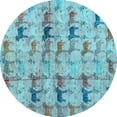 thumbnail image 1 of Ahgly Company Indoor Round Abstract Light Blue Modern Area Rugs, 7' Round, 1 of 4