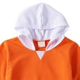thumbnail image 5 of Ulanda Girls Oversized Hoodie Little & Big Kids Color Block Hooded Sweatshirts Trendy Long Sleeve Pullover with Pocket (Orange, 5-6 Years), 5 of 6