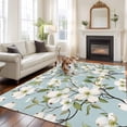 thumbnail image 2 of Summer Flower Area&nbsp;Rug 5x8ft Gardenia Floral Plant Modern Watercolor Non-Slip&nbsp;Washable Square&nbsp;Rugs Soft Felt Indoor Floor Mat for Bedroom Kitchen Living Room Bathroom, 2 of 9