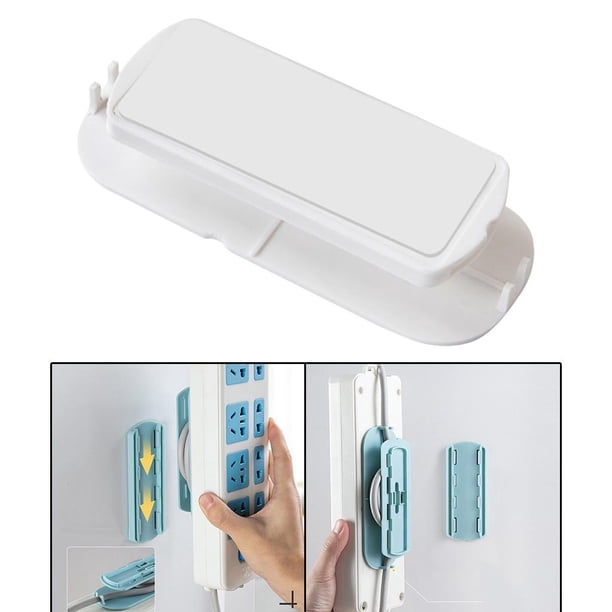 Soporte autoadhesivo para tirarere de alimentación, fijador de protección contra sobretensiones, cable sin perforaciones para montaje en pared para enruta perfecl soporte de regleta