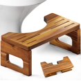 thumbnail image 1 of Taburete de inodoro BLUEWEST plegable de madera de acacia de 18 cm para orinal, 1 of 7