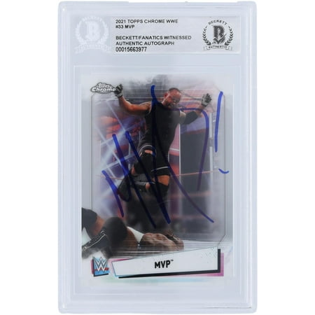 MVP WWE Autographed 2021 Topps Chrome #33 Beckett Fanatics Witnessed Authenticated Card - Fanatics Authentic Certified