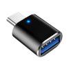 thumbnail image 1 of Conector de adaptador tipo C a USB OTG Indicador LED 3A Carga rápida (Negro), 1 of 3
