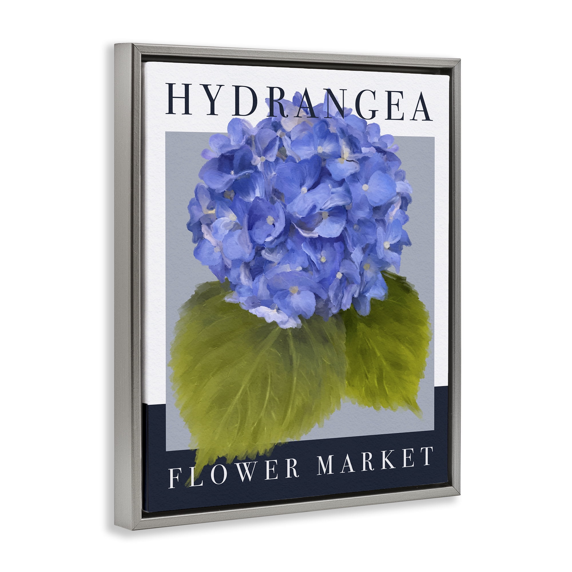 Stupell Industries Hydrangea Flower Market Gray Framed Floater Canvas Wall Art, design by Jennifer Stith