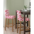 thumbnail image 2 of Pink Red Love Heart Valentines Bar Stool Covers Set of 6, Watercolor Love Heart Stretch Washable Bar Chair Covers with Backs, Removable Pub Counter Height Chair Cover for Kitchen Dining Room Cafe, 2 of 7
