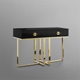 thumbnail image 5 of Posh Living Mano 2-Drawers Stainless Steel Base Console Table Black/Gold, 5 of 9