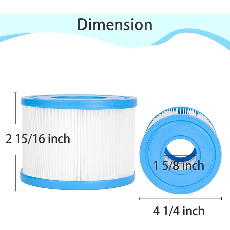 6-Pack Hot Tub & Spa Filter Cartridges - Compatible With Intex 29011E Type S1 PureSpa Models