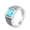 Blue Silver, variant on Agate Ring for Men Stainless Steel Retro Square Black Gemstone Statement Signet Ring Silver Size 11
