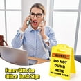 thumbnail image 5 of HUASHENG Aution Overstimulated Desk Sign Funny Desk Signage Accessories Humor Warning Caution Sign Fun Decor For Coworker Teammate Employee, 5 of 5