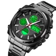thumbnail image 4 of Reloj de Hombre Análogo y Digital Steiner Cuadrado Numeros LED Acero Inoxidable Negro, 4 of 4