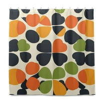 Yayeee Shower Curtain with Hooks 72"x72" Waterproof Fabric Bathroom Hanging Decor, Black Clover Pattern