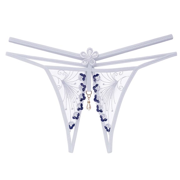 Clearance Women Lingerie Thongs Panties Ladies Hollow Out Underwear White One Size(One Size)