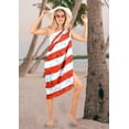 thumbnail image 5 of HAPPY BAY Women's Summer Pareos Beach Swim 4th of July Cover Ups Swimsuit Beachwear Sarong Vacation Swimwear Wraps Coverups for Women One Size American Flag, Red, 5 of 6