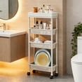 thumbnail image 1 of EGNMCR Multi Layer Movable Plastic Storage Rack Large Capacity Layered Storage Rack With Wheels Living Room/bedroom/bathroom/kitchen Item Storage Rack Plasti c trolley, 1 of 6