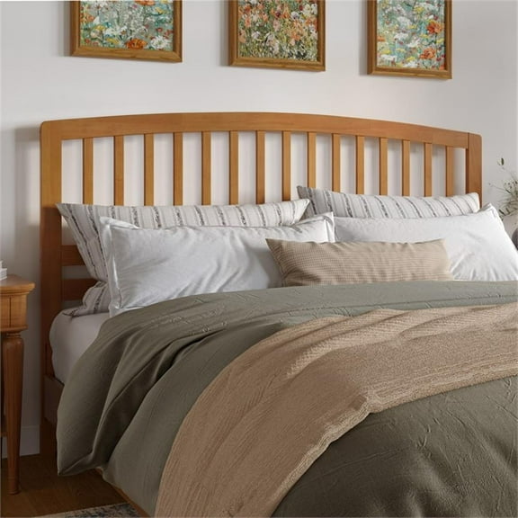 Pemberly Row Richmond King Wood Headboard in Light Toffee