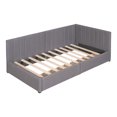 thumbnail image 5 of Twin Size Daybed, Upholstered Daybed with 2 Storage Drawers for Kids Teens Adults, Linen Fabric Sofa Bed Frame with Wood Slat Support, Sofa Bed for Living Room Bedroom, No Box Spring Needed, Gray, 5 of 7