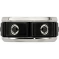 thumbnail image 4 of Black Ti Stainless Steel Silver Bezel Black Spinel Ring, 4 of 5