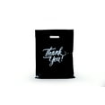 thumbnail image 5 of InfinitePack Black 12"x15"(100pcs) Thank You Merchandise Bags, Die Cut Handles, Retail Shopping Bags for Boutique, Goodie Bags, Gift Bags Bulk, Party Favors, 2.35 Mil Reusable Plastic Bags, 5 of 7