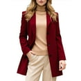 thumbnail image 1 of Lovzfmll Veste Décontractée pour Femme, Col Rabattu avec Poches à Boutons, Manteau Bordeaux, L, 1 of 8