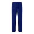 thumbnail image 6 of Mens Joggers with Pockets - Mens Fleece Wide Leg Sweatpants, Open Bottom, Loose Fit for Workout & Running Dark Blue XL, 6 of 6