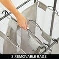 thumbnail image 2 of mDesign Portable Laundry Sorter with Wheels and Steel Hanging Bar, Graphite/Gray, 2 of 7